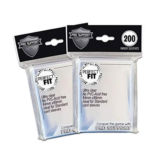 400 Premium Ultra Clear, Perfect for Double sleeving, fits Standard Size Trading Cards Magic The Gathering, Pokemon, Dragon Ball Super by Pro Support