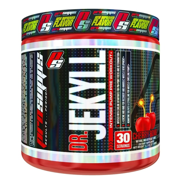 Pro Supps Dr. Jekyll Intense Pump Pre Workout Powder, Cherry Bomb, 30