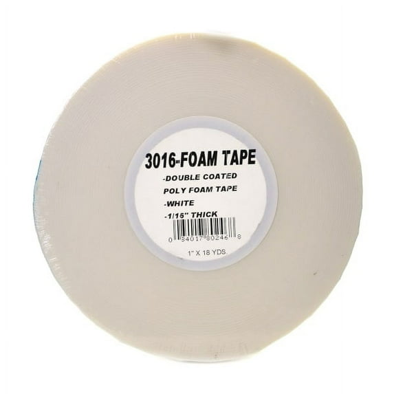 Pro Tapes Foam Tape, 1/16", 1" x 648", White