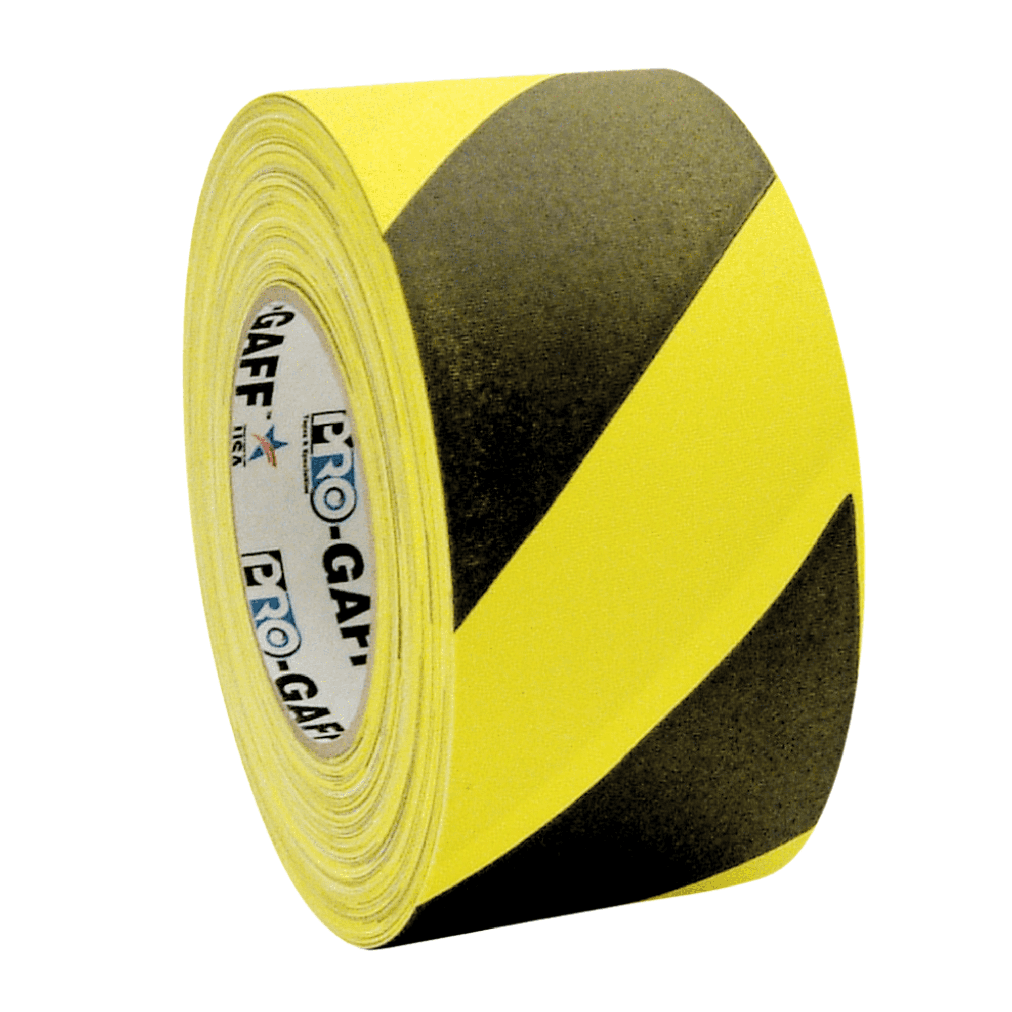 Pro Tapes Printed Pro-Gaff Gaffers Tape: 3 in x 55 yds. (Yellow Printed Black Safety Stripes)