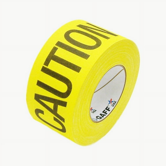 Pro Tapes Printed Pro-Gaff Gaffers Tape: 3 in x 55 yds. (Yellow with Black "CAUTION CABLE" printing)