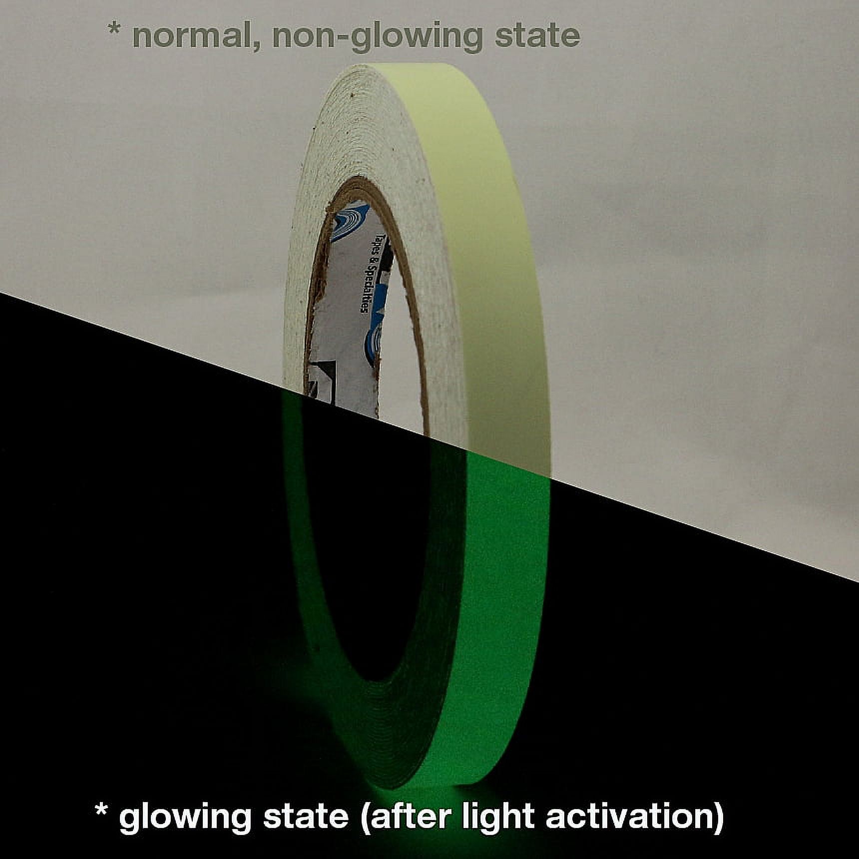 Powerful 2 Inch Wide Glow In The Dark PVC Tape With 3M Adhesive – 50cm Roll