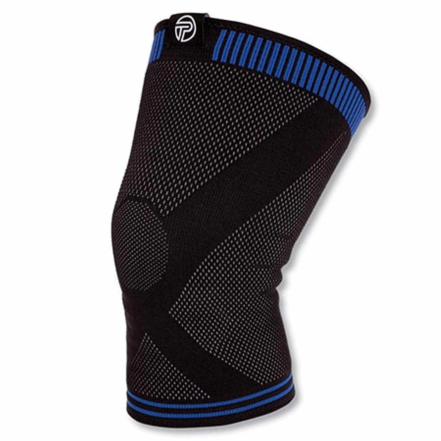 Pro-Tec Athletics 3D Flat Premium Knee Sleeve, Black/Blue, Large
