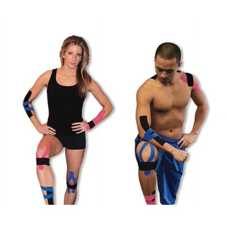 pro-tec athletics pre-cut kinesiology tape (black/pink)
