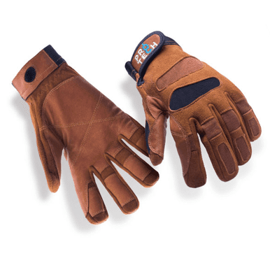 Pro-Tech 8 Rope K Leather Glove, Brown Size: Medium