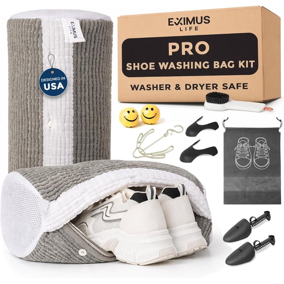 Pro Tennis for Sneakers with Magnetic Zipper Protection  Reusable Laundry Shoe Cleaning Bag - Deep Cleans Without Damage  Washer & Dryer Safe  Complete Pro Box