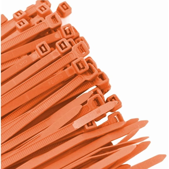 Pro Tie Standard Duty, Self-Locking Nylon Cable Wire Ties for Indoor and Outdoor Use | 11.8-Inch, 50 lbs. Tensile Strength, Orange Nylon, 100-Pack