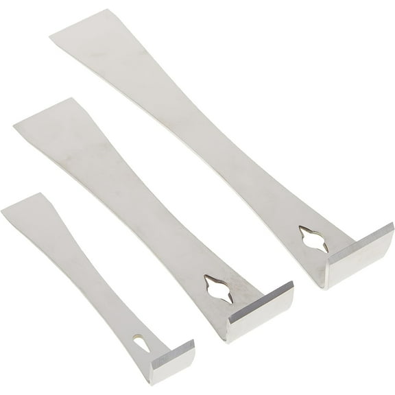Pro Tools Direct 58605 3-Piece Stainless Steel Pry Bar Scraper Set, Silver
