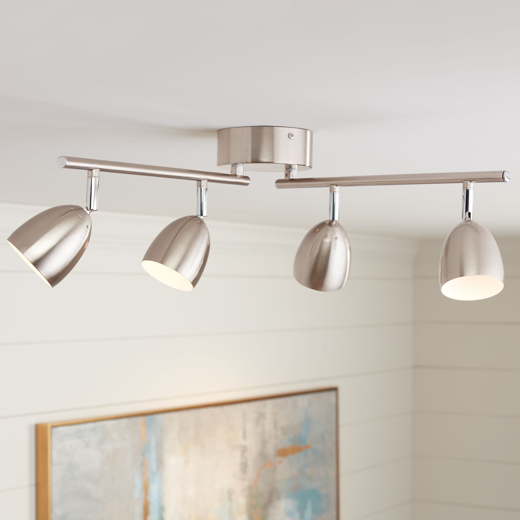 Alexa 32" Satin Nickel LED Ceiling Track Light Fixture