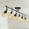thumbnail image 1 of Pro Track Elm Park 6-Head Ceiling Track Light Fixture Kit Spot Light Brown Bronze Finish Amber Glass Western Kitchen 57 1/2" Wide, 1 of 9