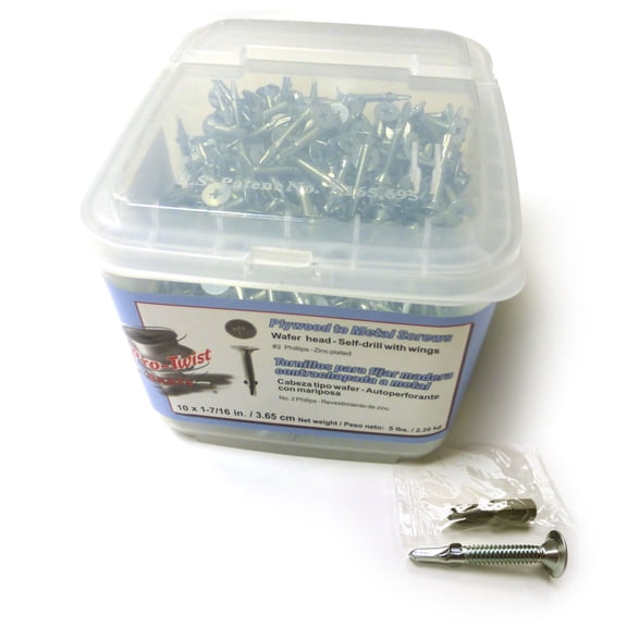 Pro-Twist 1-7/16" #10 Plywood - Metal Screws Wafer Head #2 Phillips Zinc Plated