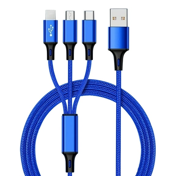 Pro USB  3in1 Multi Cable Compatible with your Apple iPhone 12/12 Pro/12 Pro Max/12 Mini Data Universal Extra Strength for Fast Quick Charging Speeds! (Blue)