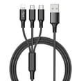 thumbnail image 1 of Pro USB 3in1 Multi Cable Compatible with Google Chromebook/PixelBook Go/Pixel Slate Data Universal Extra Strength for Fast Quick Charging Speeds! (Black), 1 of 5