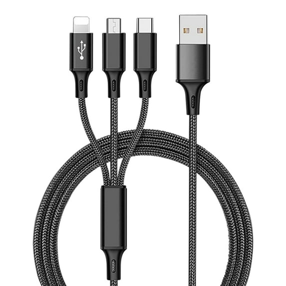 Pro USB 3in1 Multi Cable Compatible with Google Chromebook/PixelBook Go/Pixel Slate Data Universal Extra Strength for Fast Quick Charging Speeds! (Black)
