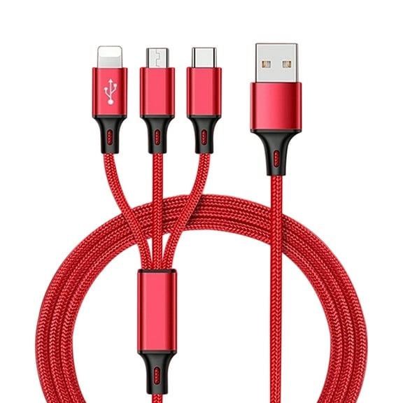Pro USB 3in1 Multi Cable Compatible with Samsung Galaxy S21+ 5G/Plus/Ultra Data Universal Extra Strength for Fast Quick Charging Speeds! (Red)