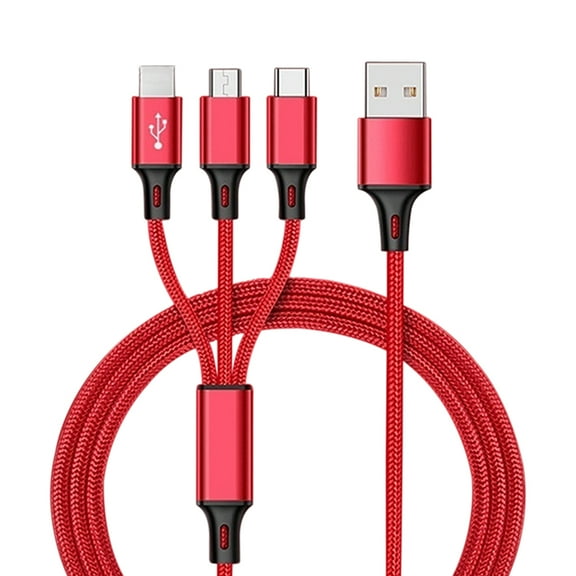 Pro USB  3in1 Multi Cable Compatible with your Samsung Galaxy S22+/ 5G/Plus/Ultra Data Universal Extra Strength for Fast Quick Charging Speeds! (Red)