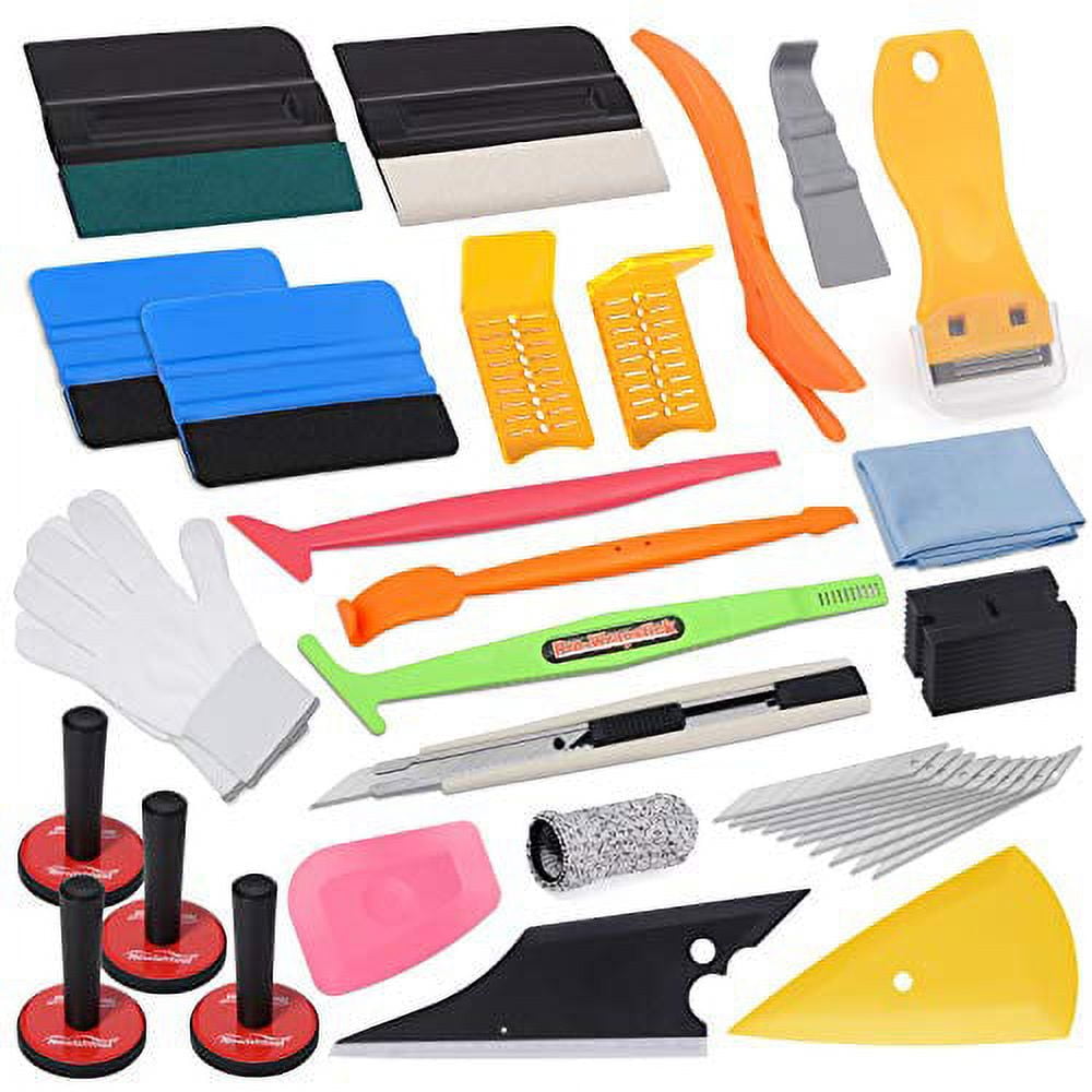 REEVAA Vinyl Wrap Tool Kit for Car, Tint Wrapping Kit, Magnet Holder/Micro  Wrap Stick Squeegee Kit, PPF Corner Squeegee Kit, Essential kit for