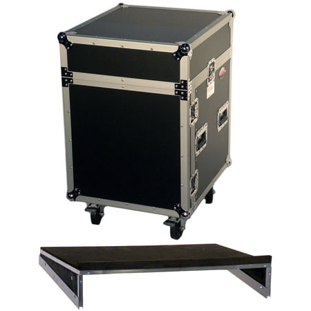 Pro X T-12MRSS 12U x 10U Slant Combo DJ / Mixer Rack Case + Sliding Laptop Shelf