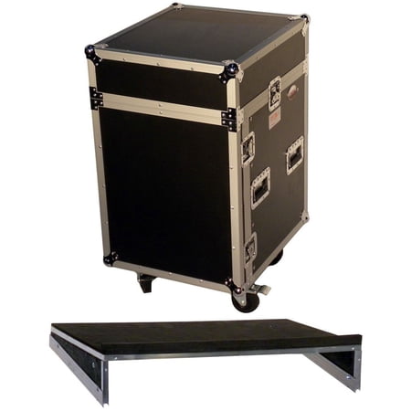 Pro X T-14MRSS 14U x 10U Slant Combo DJ Rack Case w/Wheels +Sliding Laptop Shelf