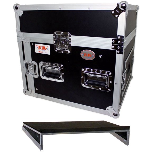 Pro X T-8MR 8U x 10U Space Slant DJ Combo Rack Flight Case +Sliding Laptop Shelf