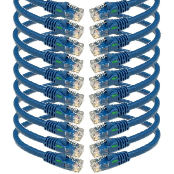 iMBAPrice - 75 feet Cat6 Shielded Patch Cable Molded Blue, 10-Pack