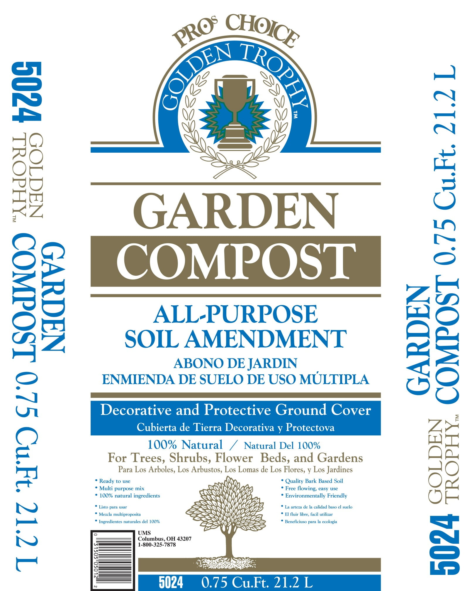 Pro's Choice Golden Trophy Natural Organic Garden Compost, 0.75 cu. ft