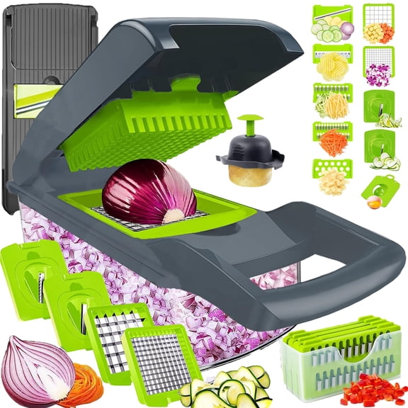Pro-series 20-in-1 Mandoline Slicer & Spiralizer  Veggie With Container Home Kitchen Gadget