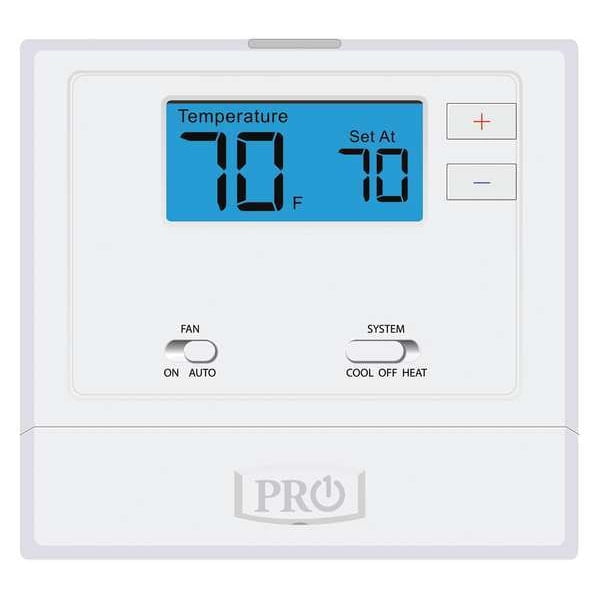 White Digital Low Voltage Rectangular Thermostat with Mounting Hardware