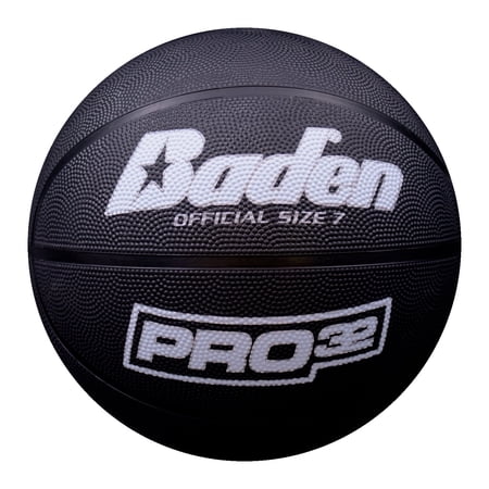 Baden Pro32 Durable Rubber Basketball, Size 7 (29.5", Black)