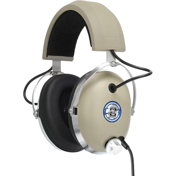 Pro4AA Studio Quality Over-Ear Headphones, Retro Style, Full-Size, Beige