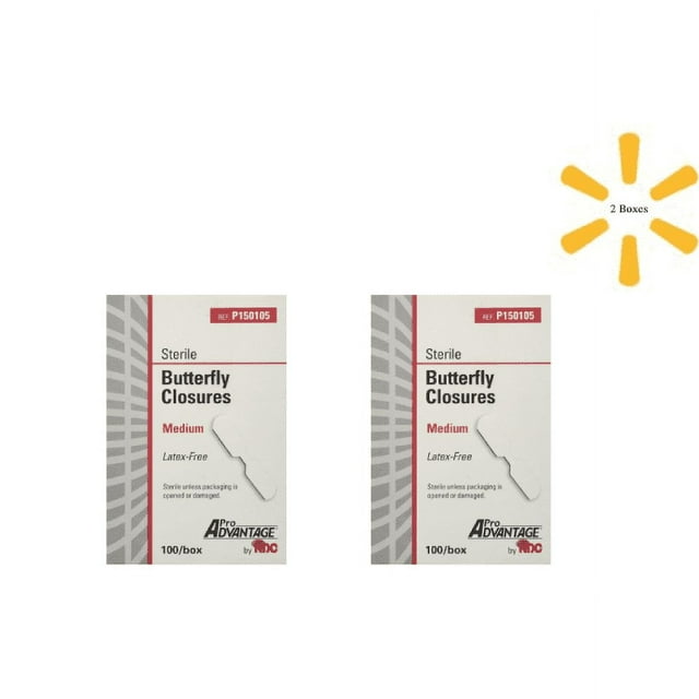 ProAdvantage Sterile Butterfly Closure Bandages, Medium, LatexFree