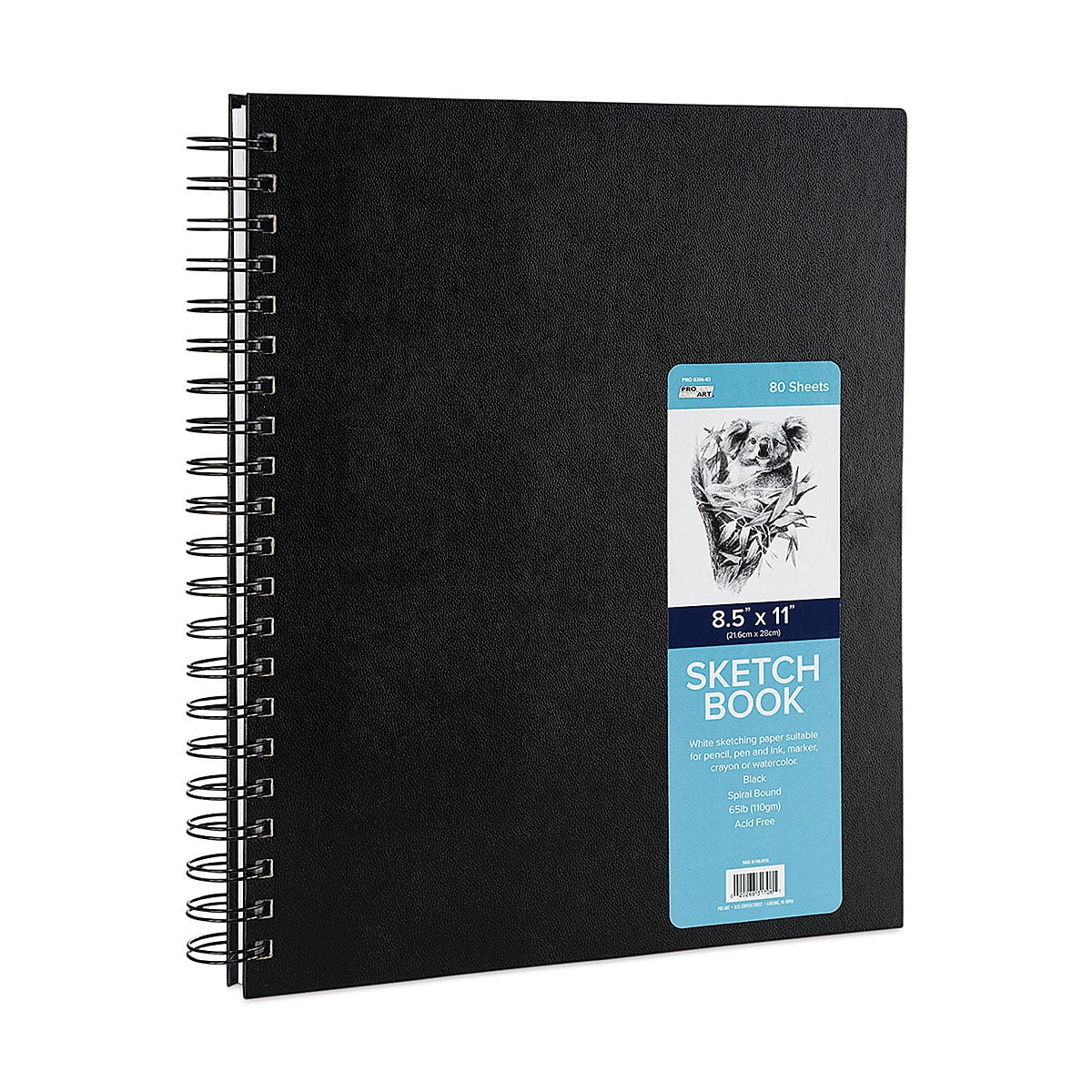 Sketchbook Spiral-Bound Hardcover Black 5.5 x 8.5” - Pack of 3