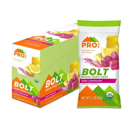 ProBar Bolt Chews Certified Organic and GMO Free: Pink Lemonade Box of 12