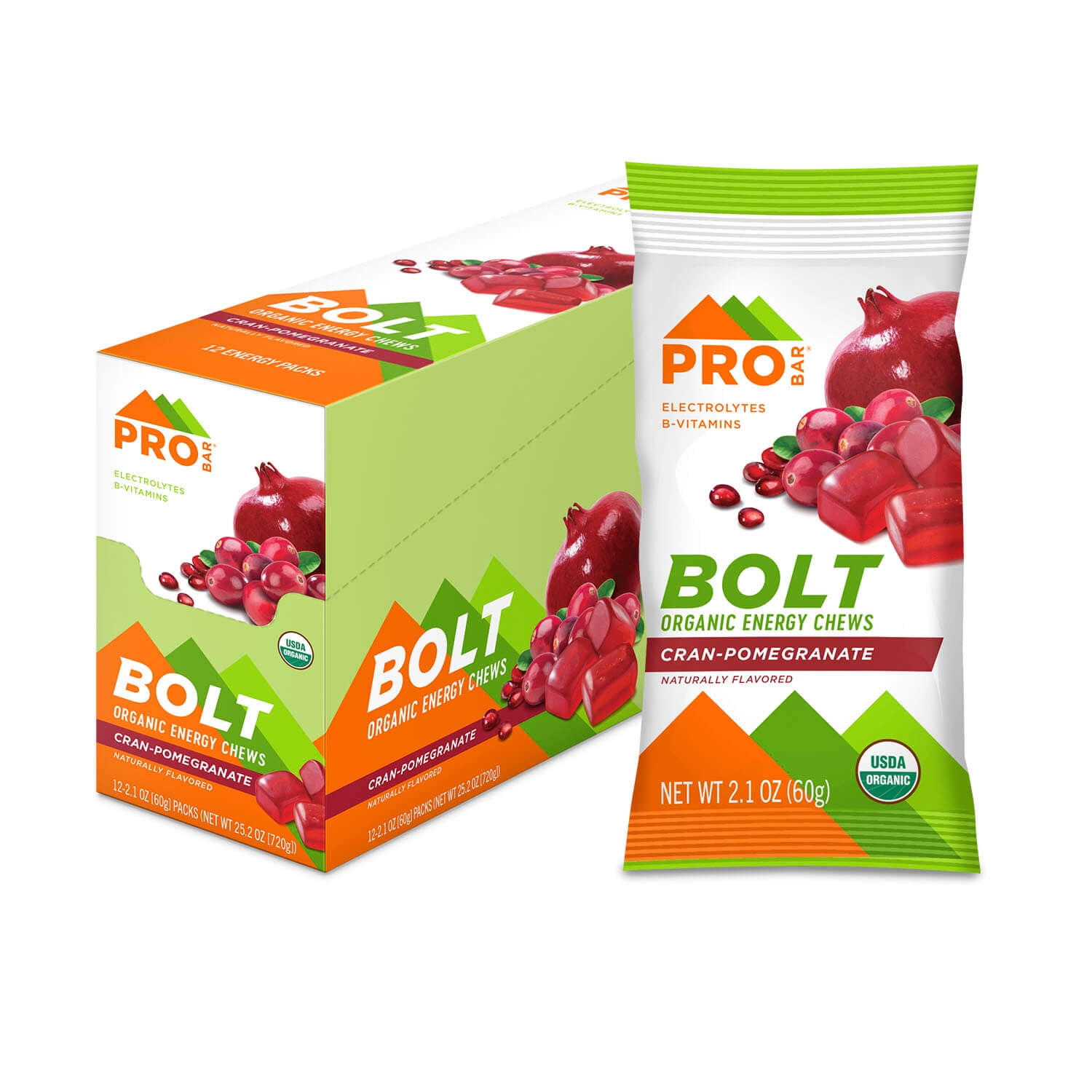 ProBar Bolt Chews: Cran-Pomegranate, Box of 12