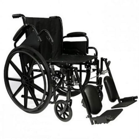 ProBasics 18" Self Transport Folding Wheelchair with Detachable Desk Armrests, Swing Away Foot Rests