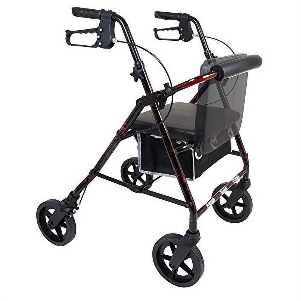 ProBasics 4 Wheel Medical Rolling Walker with Wheels, Seat, Backrest ...