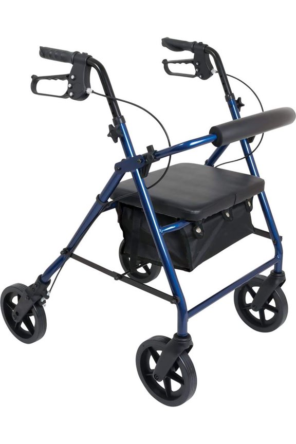 Aluminum Rollator with 6-inch Wheels, Blue