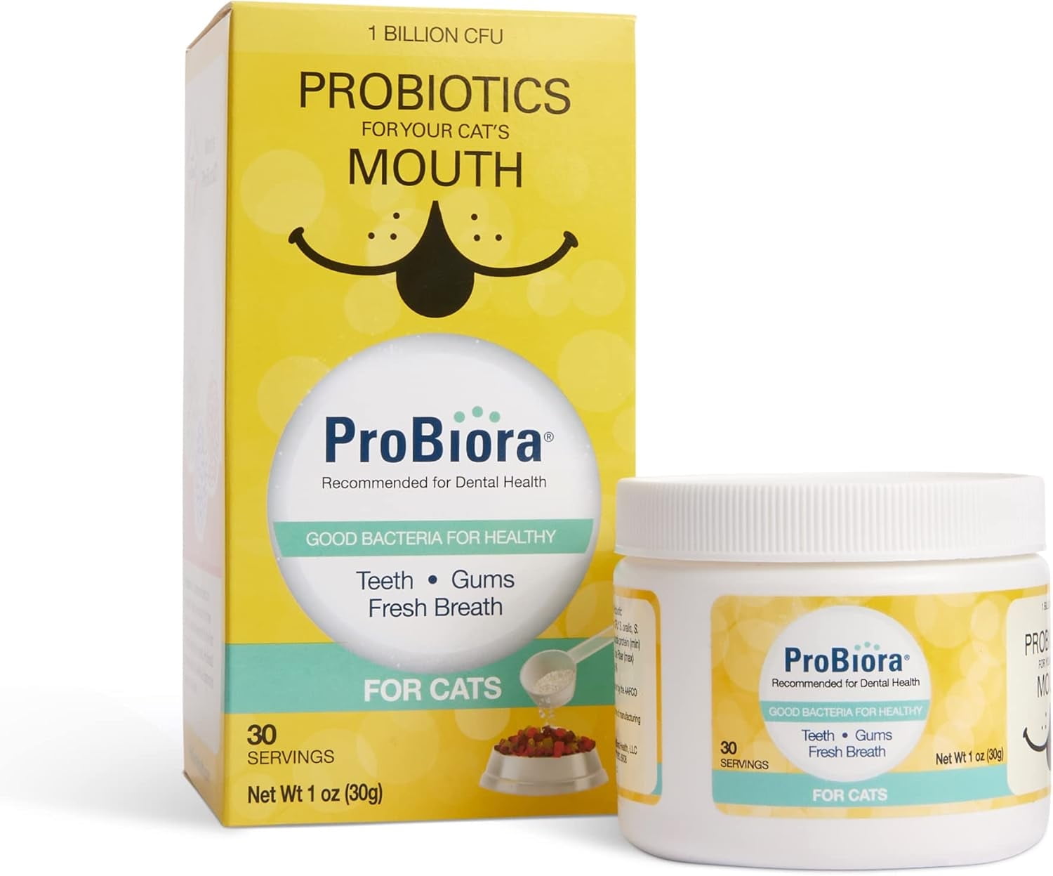 ProBiora Health Cat Probiotic Powder Breath Freshener Powder for Cat Dental Care and Oral Care, 1 oz