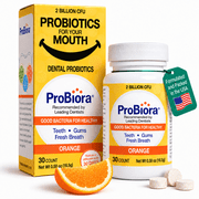 ProBiora Health Orange Dental Probiotic Breath Mints for Oral Care and Gum Health, 30 Tablets
