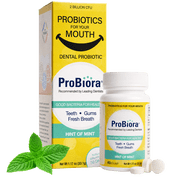 ProBiora Health Hint of Mint Dental Probiotic Breath Mints for Oral Care and Gum Health, Probiotics for bad breath, Oral probiotic, Oral health, Sugar-free mints, 60 Tablets