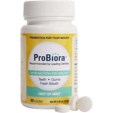 ProBiora Health Hint of Mint Dental Probiotic Breath Mints for Oral Care and Gum Health, 30 Tablets