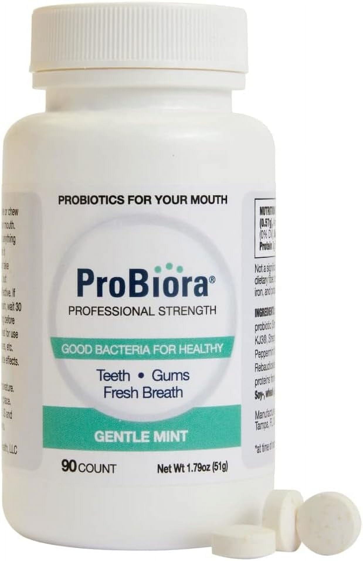 PROBIORA HEALTH ProBiora Professional Strength Natural Oral Probiotic Mints, Gentle Mint, 90 Tablets