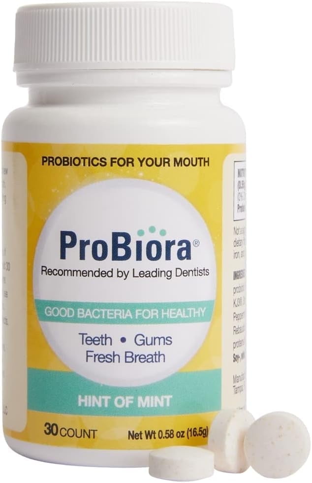 PROBIORAPLUS ProBiora Health Hint of Mint Dental Probiotic Breath Mints for Oral Care and Gum Health, 30 Tablets