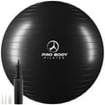 thumbnail image 1 of ProBody Pilates Ball Exercise Ball for Stability, Therapy Ball Workout Ball or Birthing Ball for Pregnancy (Black, 75 cm), 1 of 8