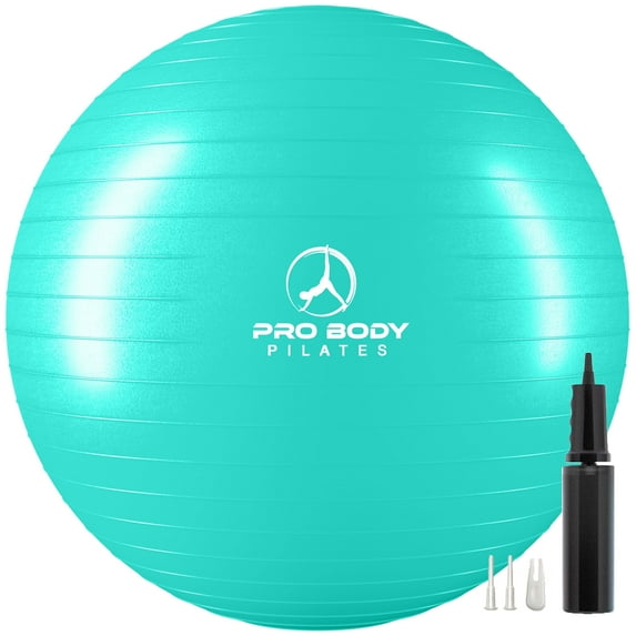 ProBody Pilates Ball Exercise Ball for Stability, Therapy Ball Workout Ball or Birthing Ball for Pregnancy (Turq, 55 cm)