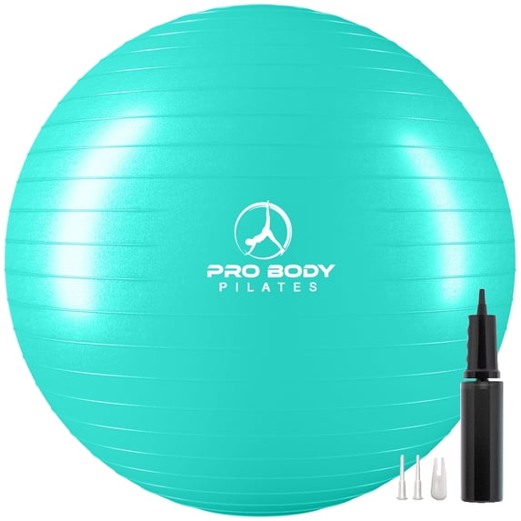 ProBody Pilates Ball Exercise Ball for Stability, Therapy Ball Workout Ball or Birthing Ball for Pregnancy (Turq, 75 cm)