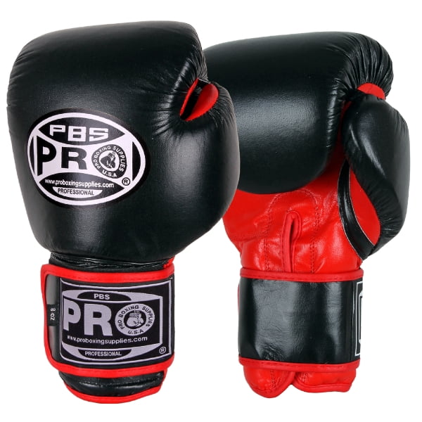 ProBoxing® Leather Boxing Gloves – (Black & Red) (8oz) Training Boxing Gloves for Boxing, MMA, Muay Thai & Sparring – Durable Genuine Leather, Wrist Support, Impact Protection