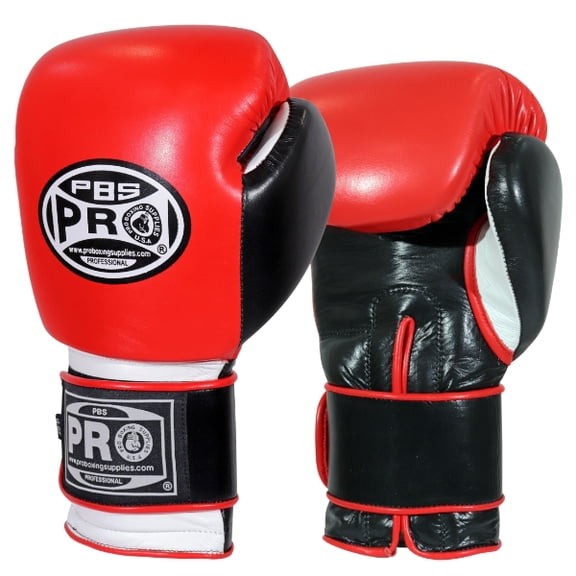 ProBoxing® Leather Boxing Gloves – (Red & Black) (16oz) Training Boxing Gloves for Boxing, MMA, Muay Thai & Sparring – Durable Genuine Leather, Wrist Support, Impact Protection