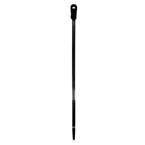 ProBrand 100-Pack 8-In. UV-Resistant Nylon 6/6 Mounting Hole Cable Tie, 50-Lb. Tensile Strength, Temperature-Rated -40F to 185F CABTIEMH750BL