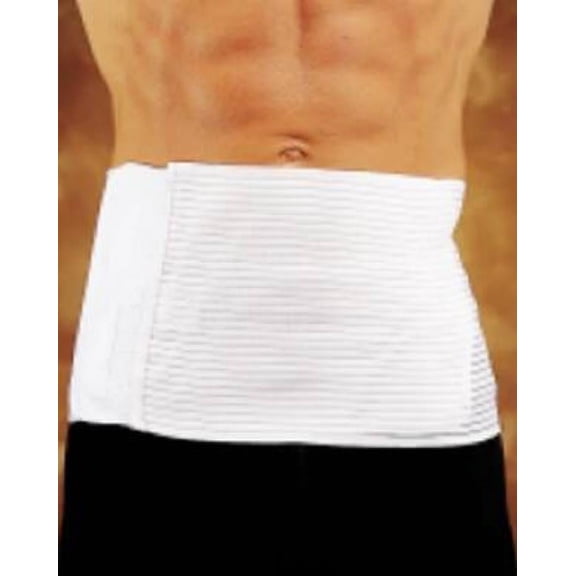 ProCare Abdominal Binder, Unisex, Hook and Loop Closure, Medium/Large (36-65 Inch Waist Circumference), 9-inch Height, White, 1 Count